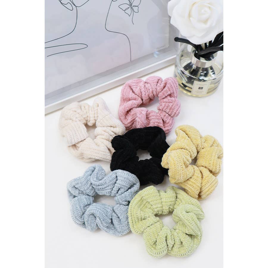 Soft Chenille Knitted Scrunchie