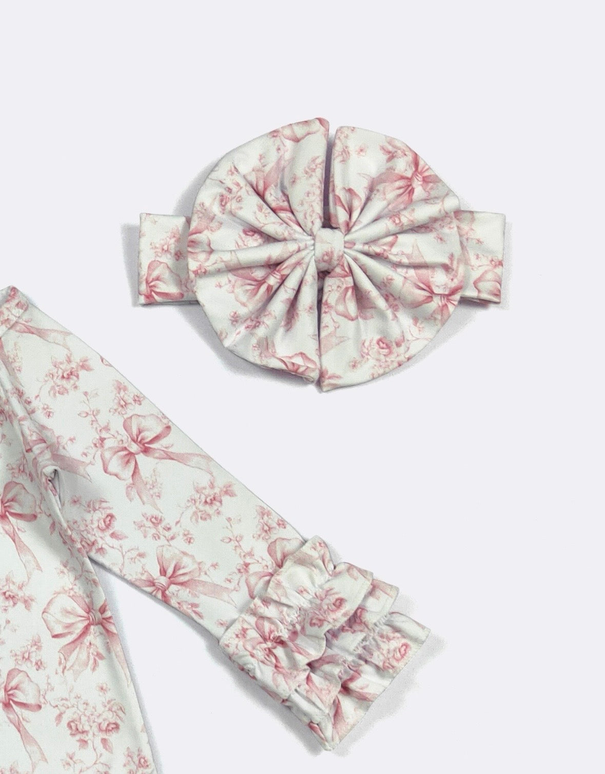 Clothing for Baby Girl - Faded Pink Bow Baby Gown