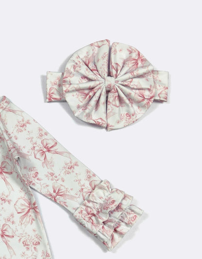 Clothing for Baby Girl - Faded Pink Bow Baby Gown