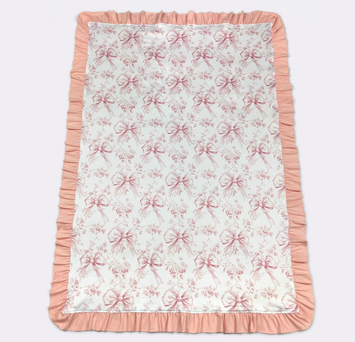 Baby Blanket - Faded Pink Bow Blanket