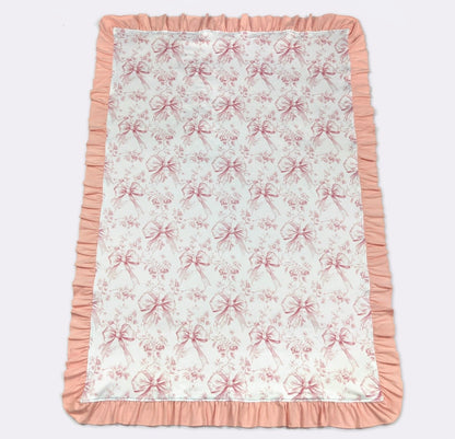 Baby Blanket - Faded Pink Bow Blanket