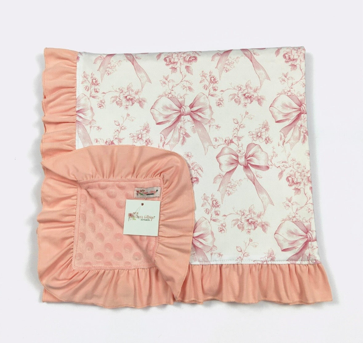 Baby Blanket - Faded Pink Bow Blanket