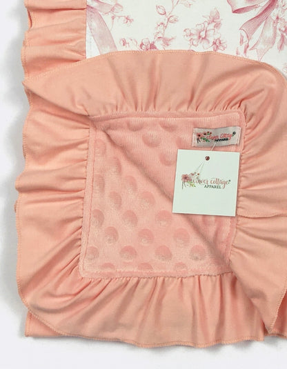 Baby Blanket - Faded Pink Bow Blanket