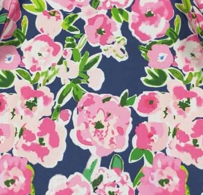 Baby Blanket - Navy Pink Poppy Blanket
