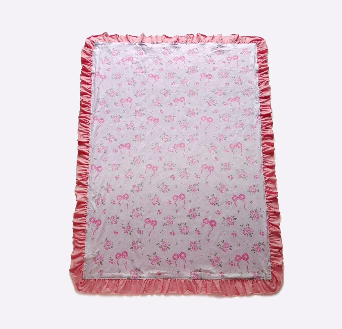 Baby Blanket - Pink Rosebud Bow Blanket