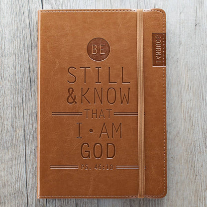 Journal W/Elastic Be Still Brown Ps. 46:10