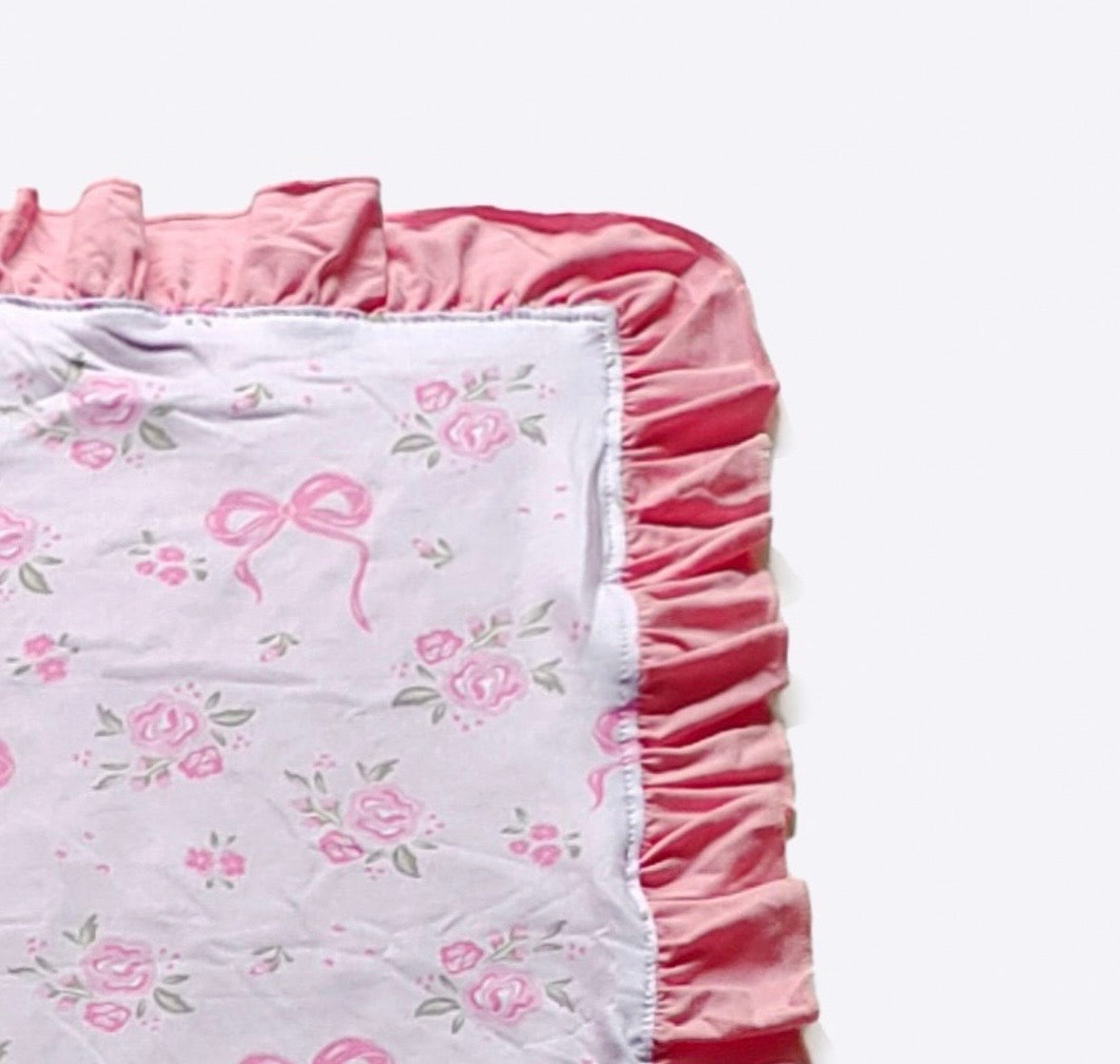 Baby Blanket - Pink Rosebud Bow Blanket