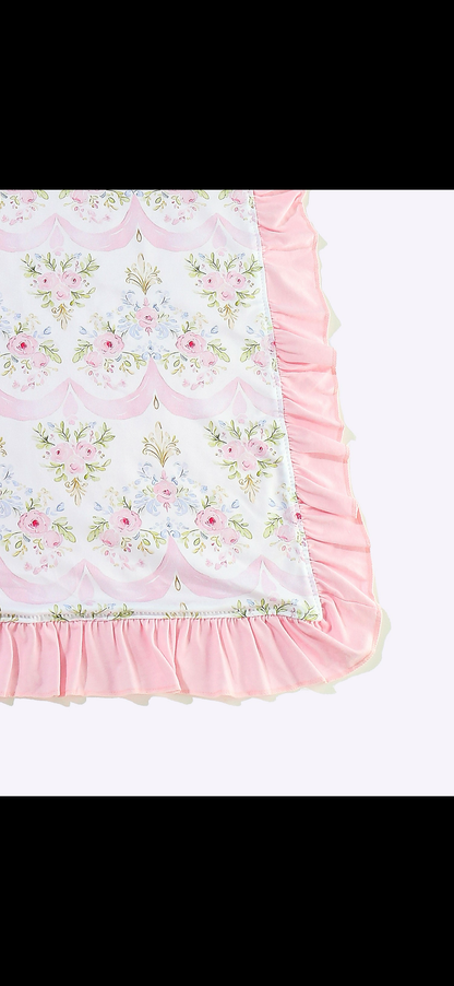 Baby Blanket - Pink Scallop Blanket