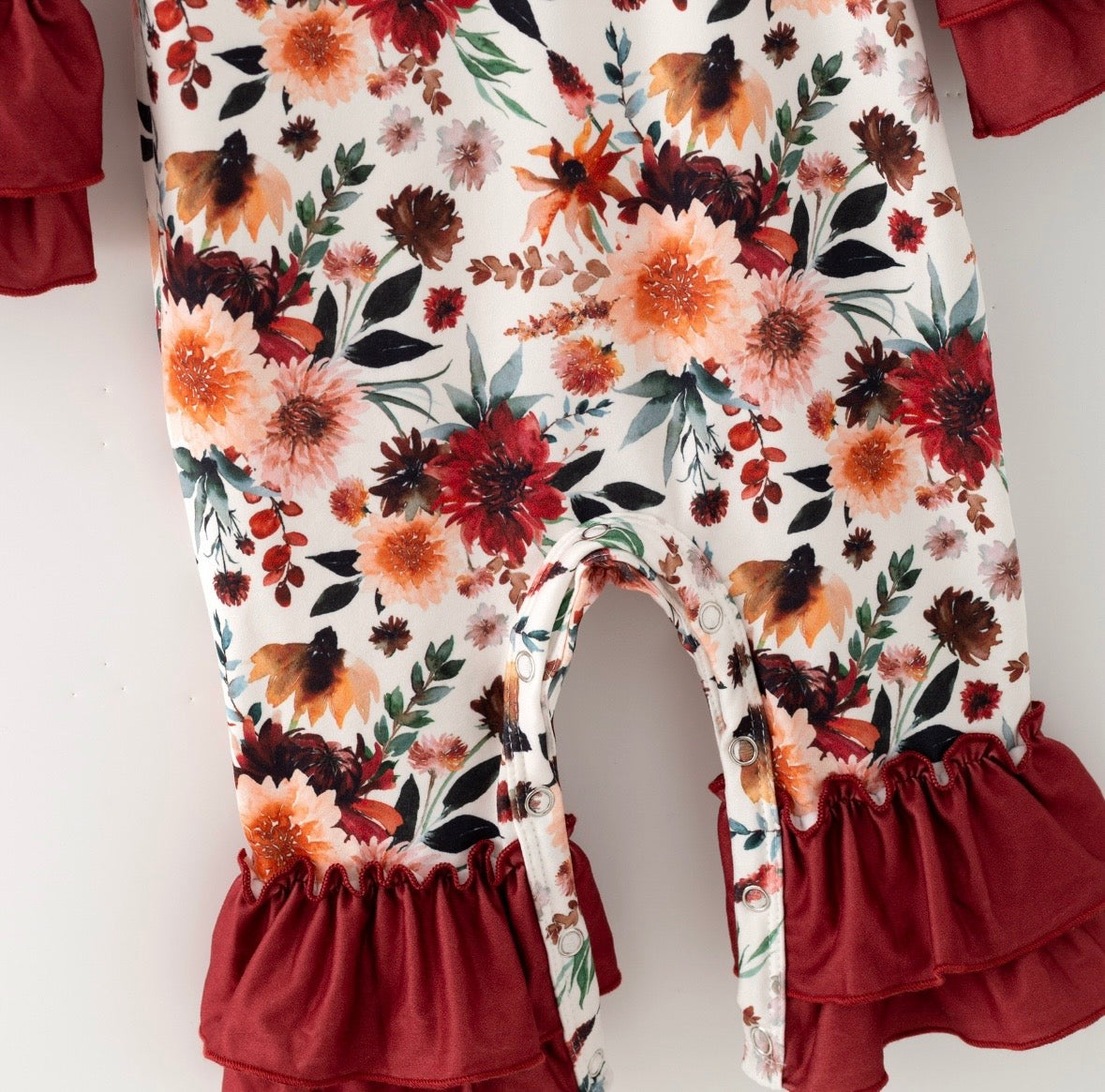 Clothing for Baby Girl - Mahogany Floral Baby Romper