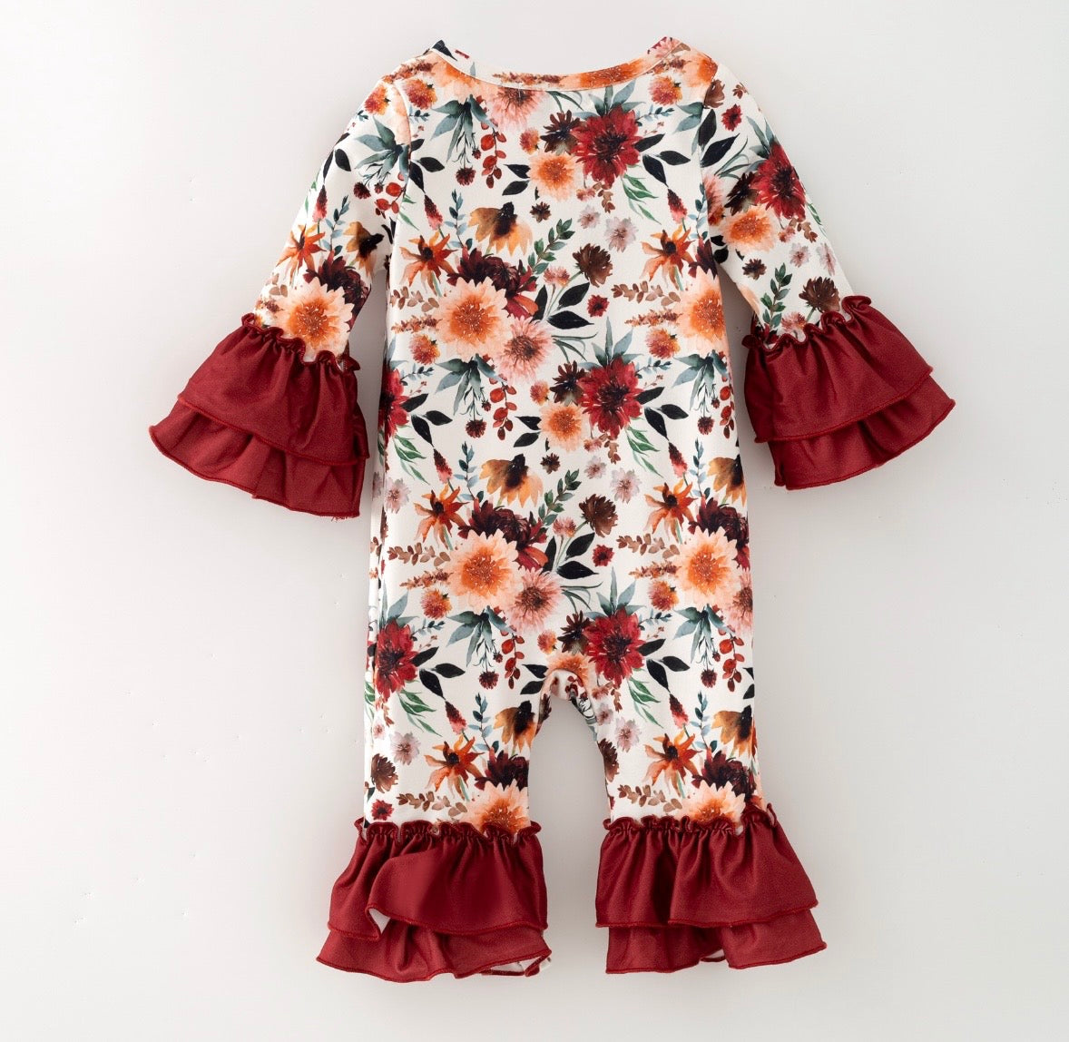 Clothing for Baby Girl - Mahogany Floral Baby Romper