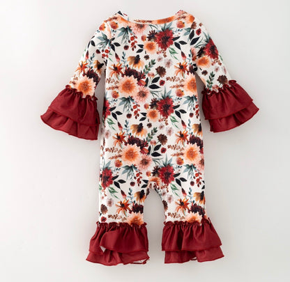 Clothing for Baby Girl - Mahogany Floral Baby Romper