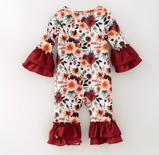 Clothing for Baby Girl - Mahogany Floral Baby Romper