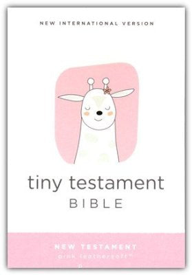 NIV Tiny Testament Bible, New Testament, Comfort Print--soft leather-look. in pink, blue and white