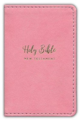 NIV Tiny Testament Bible, New Testament, Comfort Print--soft leather-look. in pink, blue and white