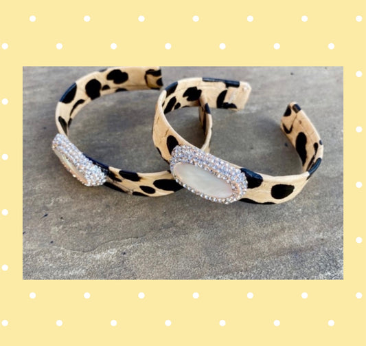 Leopard Bling Cuff Bracelet