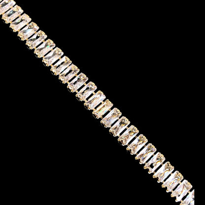 18K Gold Plated Baguette Tennis Bracelet with Clasp