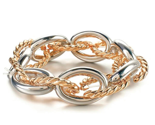 Gold & Silver Chunky Designer Bracelet