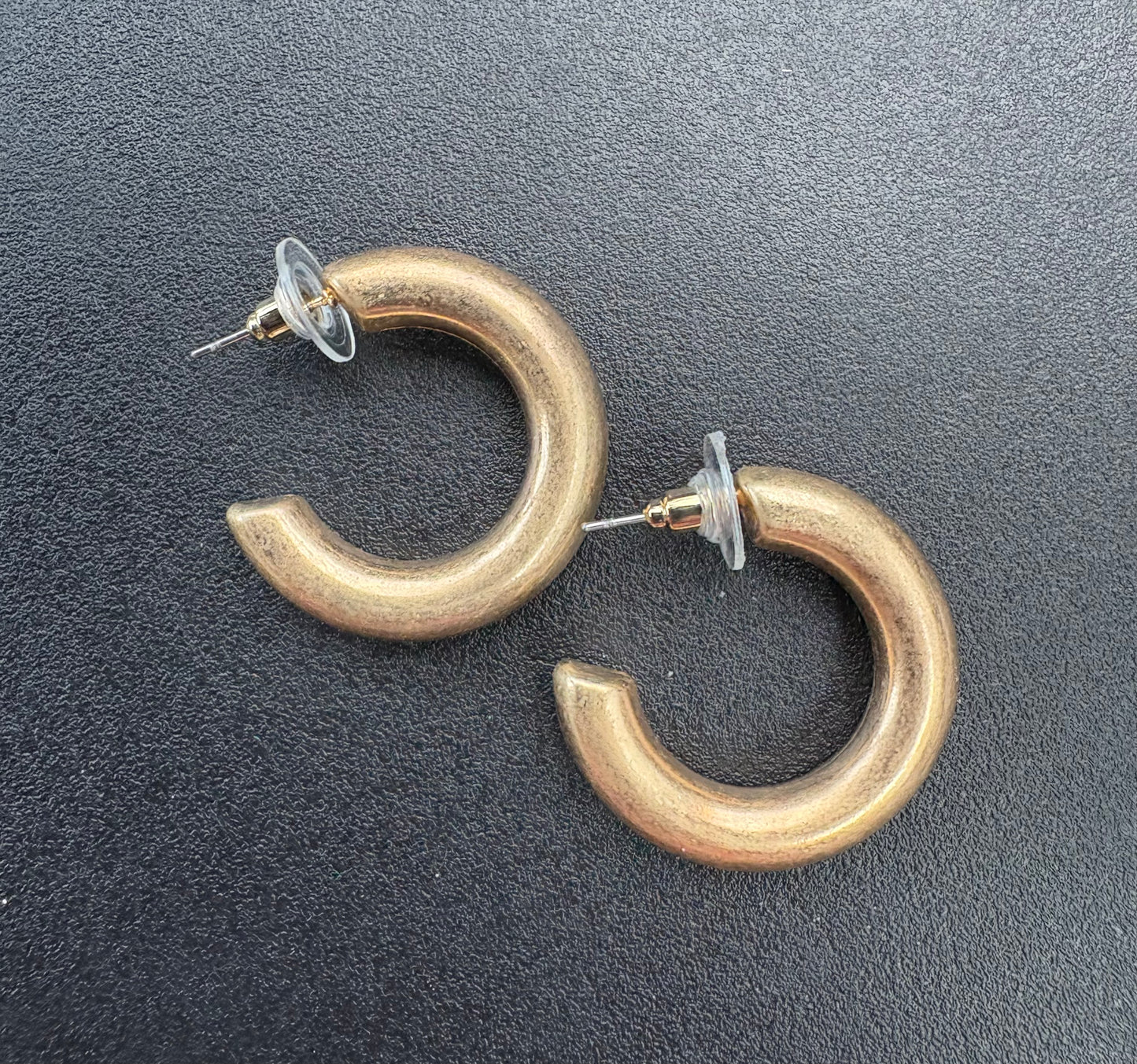 Chunky Matte Gold Hoop Earrings
