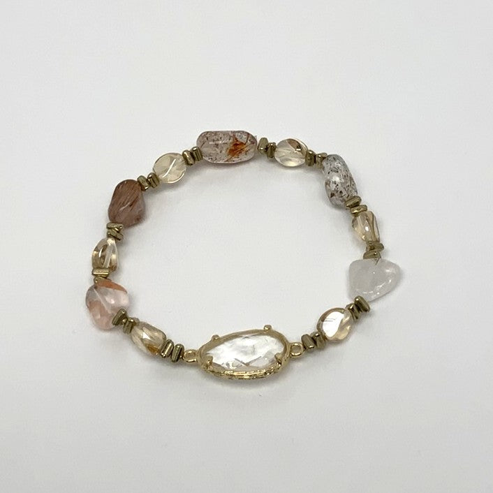 Teardrop Crystal Center Stone Bracelet Available in 3 colors