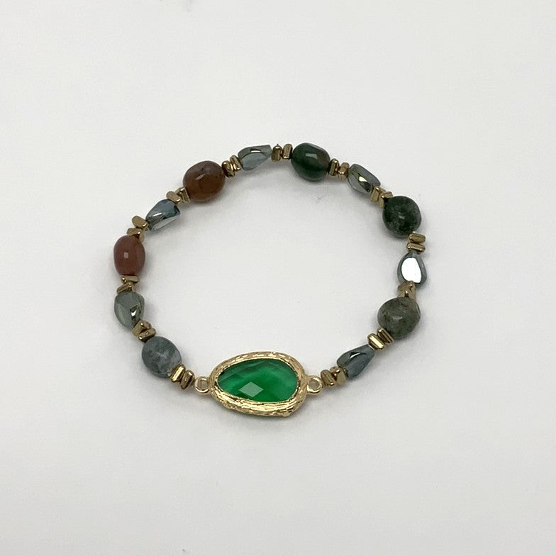 Teardrop Crystal Center Stone Bracelet Available in 3 colors