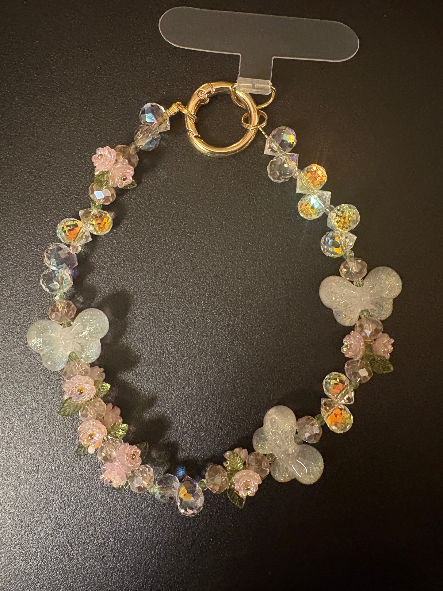 Butterfly Crystal Phone Wristlet Lanyard