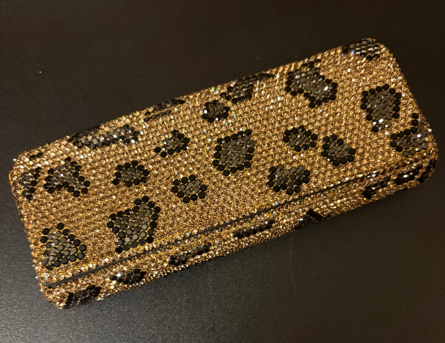 Bling Bling!! Leopard Rhinestone Eyeglass Case