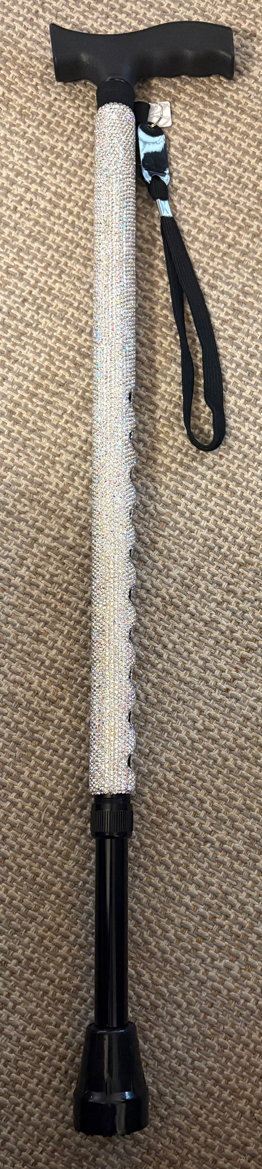 Bling Bling! Clear AB Rhinestone Walking Cane with black handle