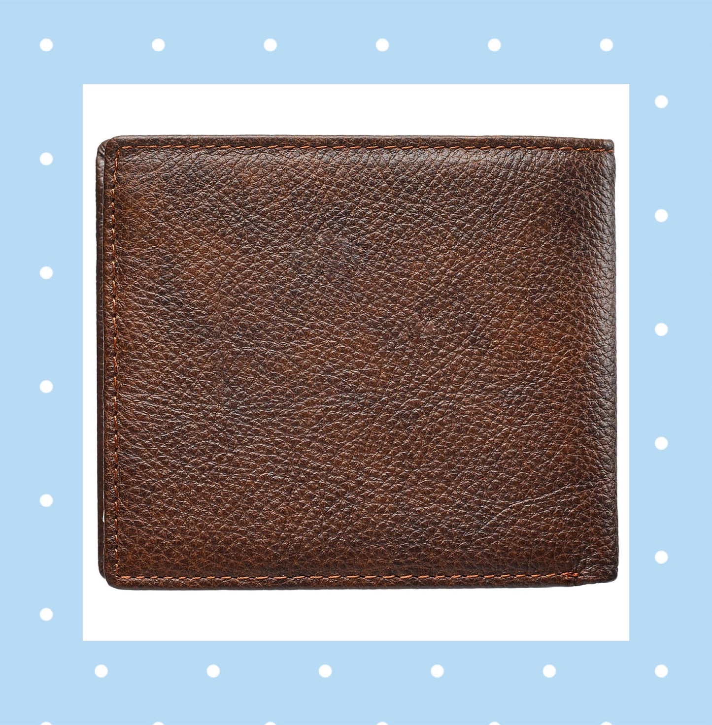 Strong and Courageous Two-tone Brown Full Grain Leather Wallet - Joshua 1:9