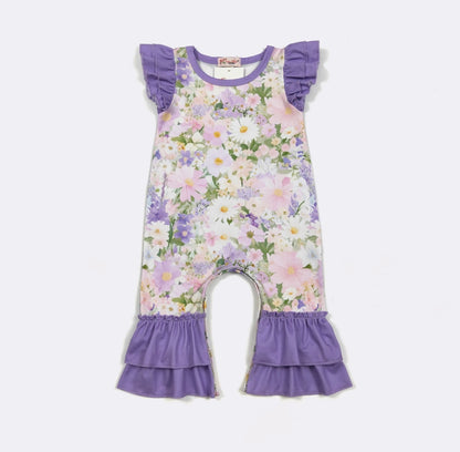 Clothing for Baby Girl - Lavender Garden Baby Romper