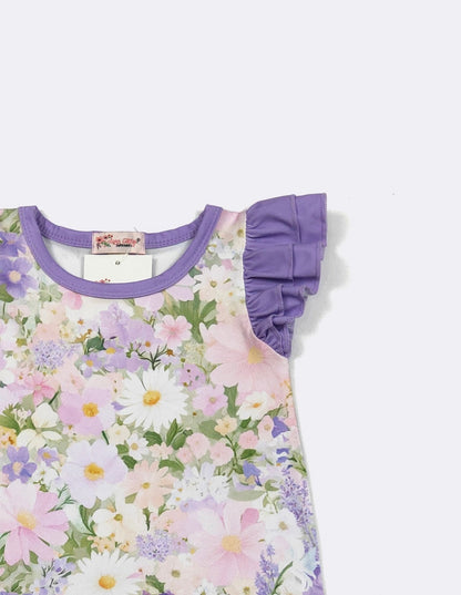 Clothing for Baby Girl - Lavender Garden Baby Romper