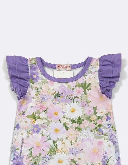 Clothing for Baby Girl - Lavender Garden Baby Romper