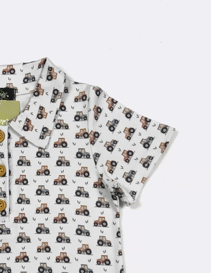 Clothing for Toddler Boy - Tiny Tractor Boy Collar Shirt