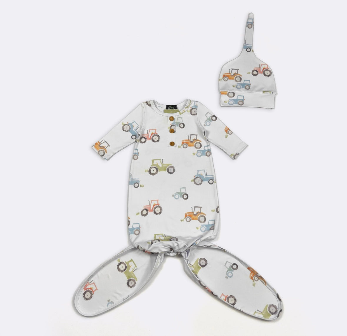 Clothing for Baby boy - Tractor Trot Baby Knotted Gown