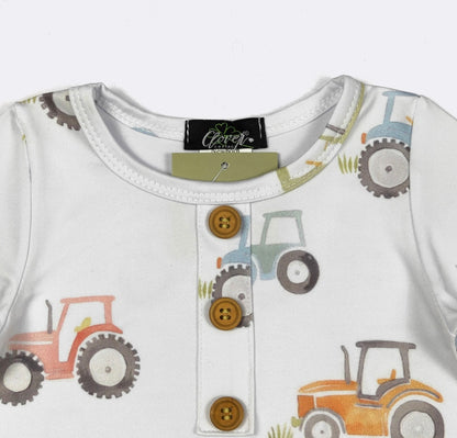 Clothing for Baby boy - Tractor Trot Baby Knotted Gown