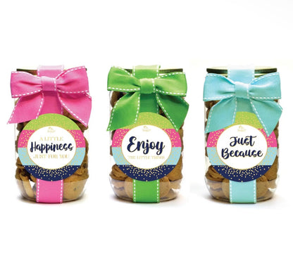 Oh, Sugar! Chocolate Chip Cookie Jars - Pint (with Sparkling Confetti Labels)