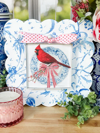 Decor - RTC Blue Chinoiserie Scallop Display Board