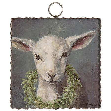 Decor - RTC Mini Art Lamb with Wreath