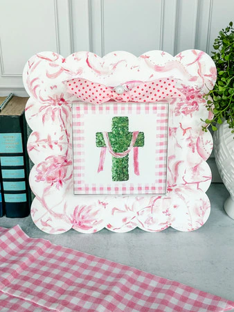 Decor - RTC Mini Art Pink Boxwood Cross