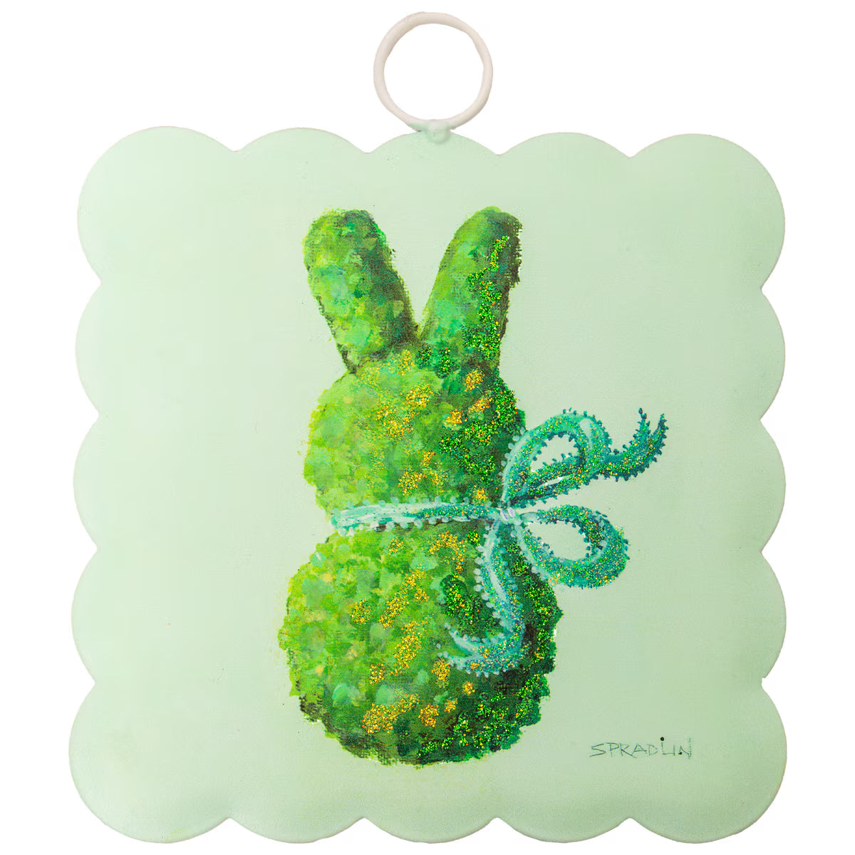 Decor - RTC Mini Scallop Green Boxwood Bunny
