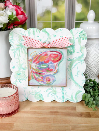 Decor - RTC Green Chinoiserie Scallop Display Board