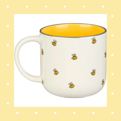 Honey Bee White and Yellow Ceramic Coffee Mug - Proverbs 16:24