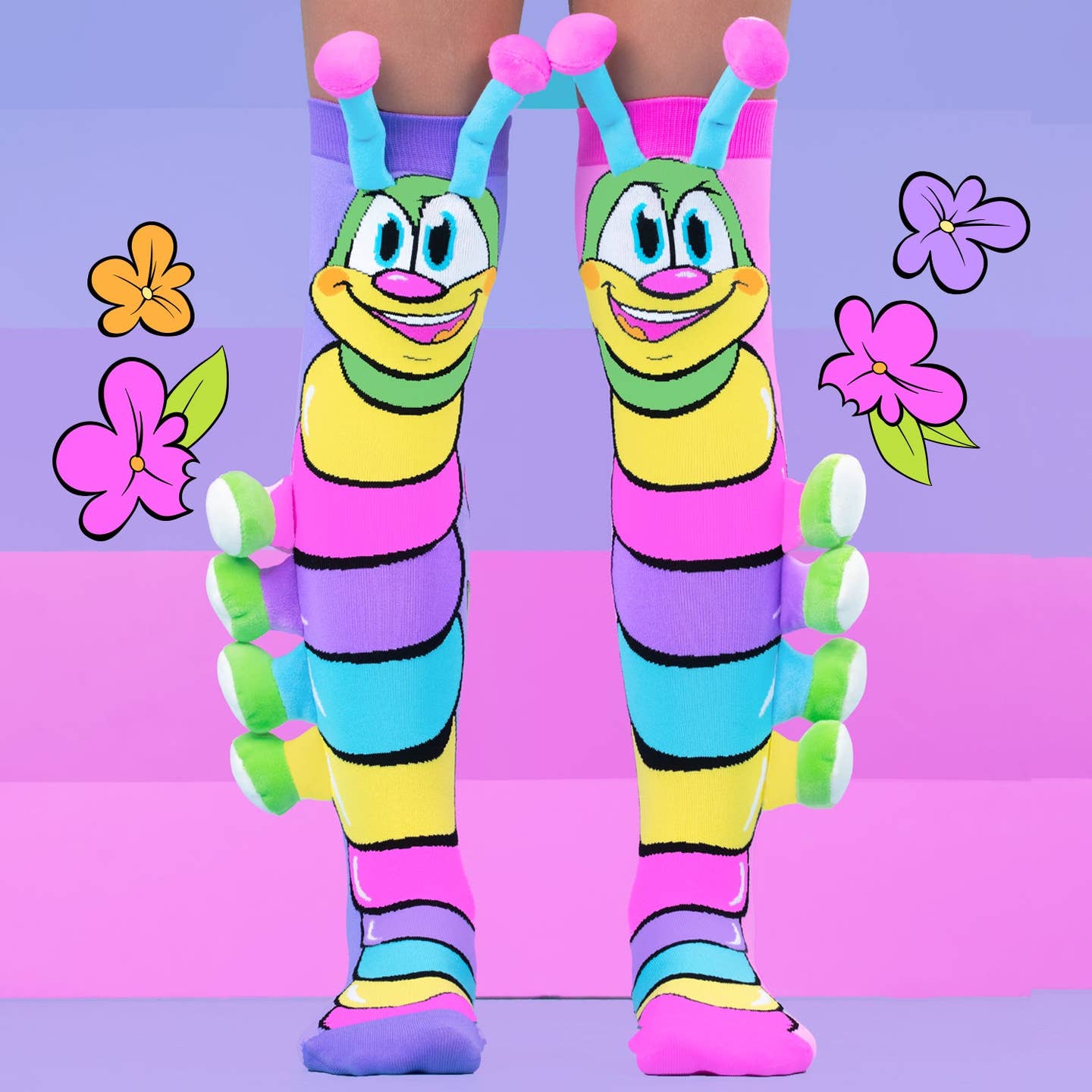 Caterpillar Socks - ages 6-99, One size fits most