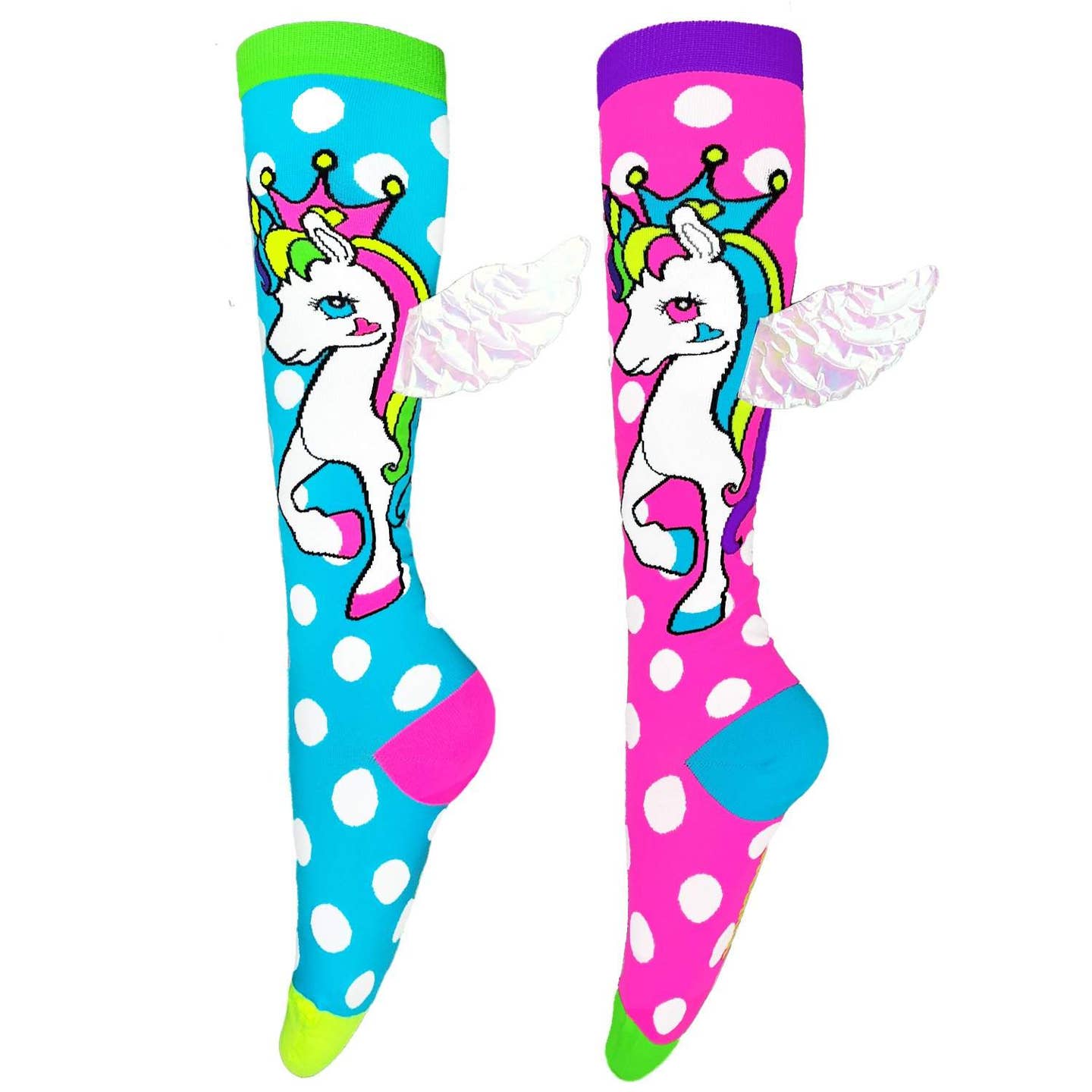 Flying Unicorn Socks - ages 6-99, one size fits most