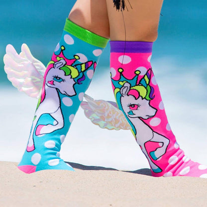 Flying Unicorn Socks - ages 6-99, one size fits most