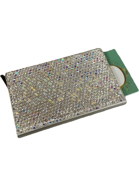 Bling Bling!! Pop up slim wallet / Silver AB Rhinestone Business Card Case