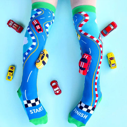 Racing Car Socks - ages 6-99, one size fits most