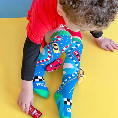 Racing Car Socks - ages 6-99, one size fits most