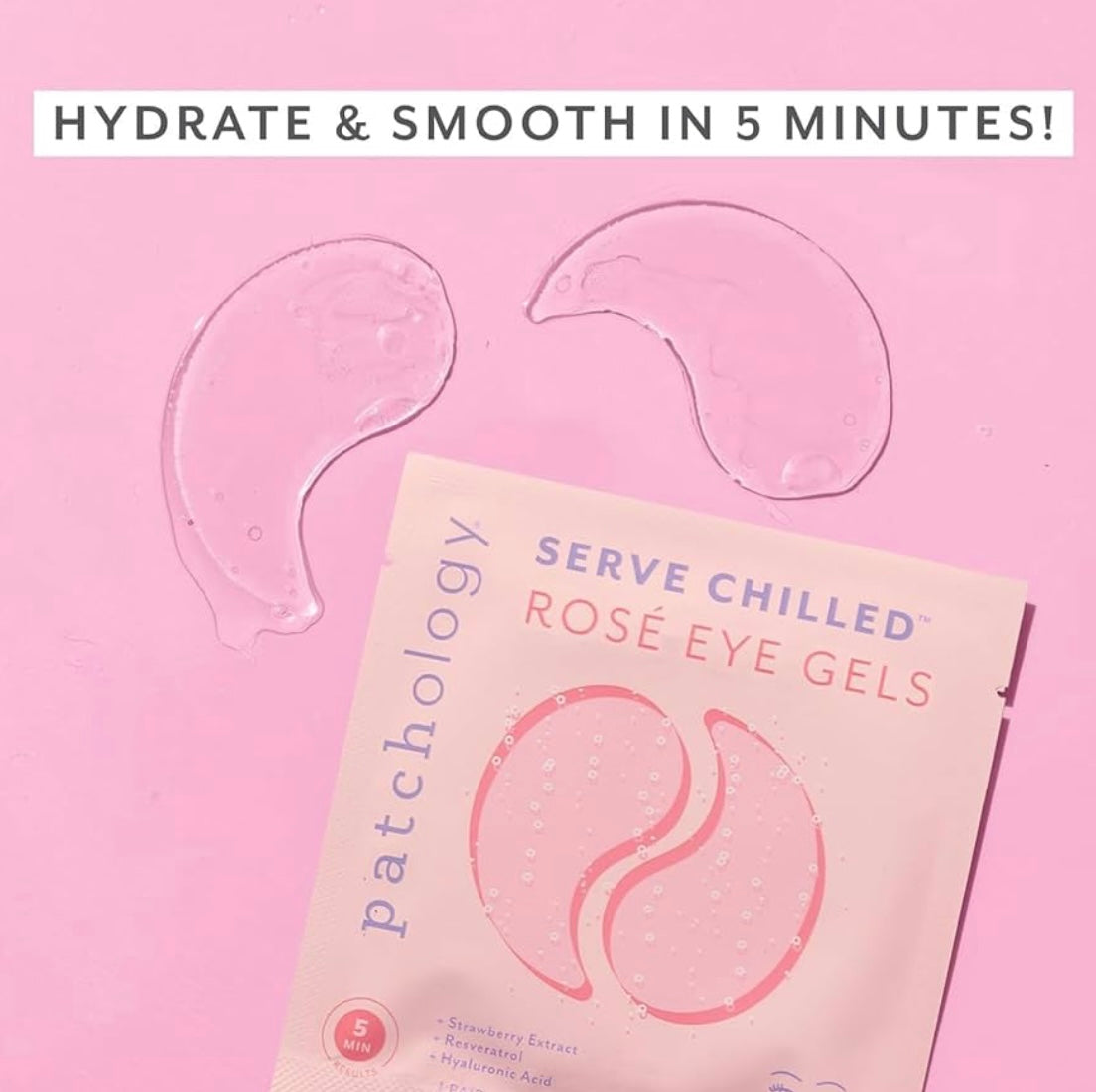 Serve Chilled Rose’ Eye Gels by Patchology (5 pairs)