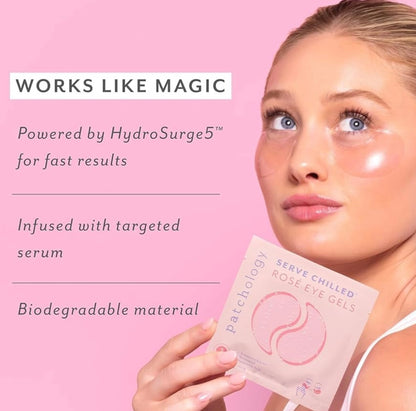 Serve Chilled Rose’ Eye Gels by Patchology (5 pairs)