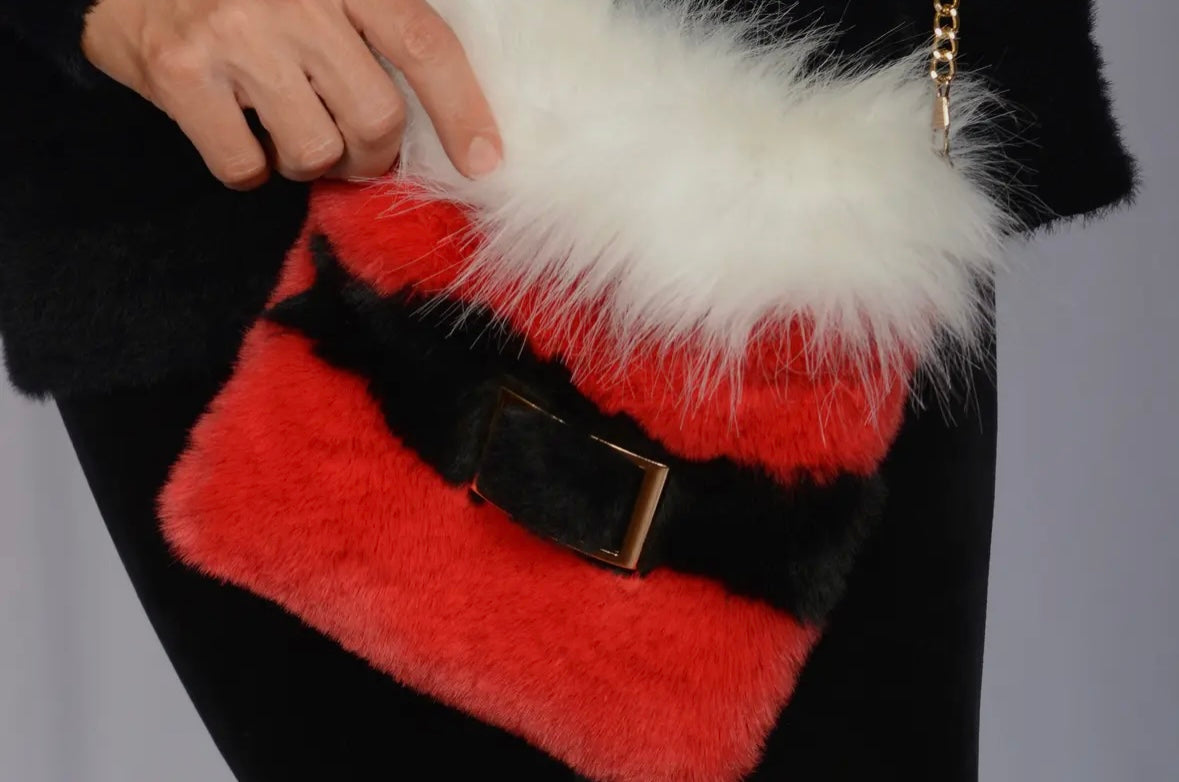 Fuzzy Christmas Crossbody Bag